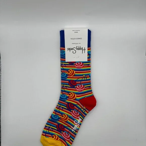 4 Pairs Happy Socks Size Medium Unisex NWT - Picture 5 of 13